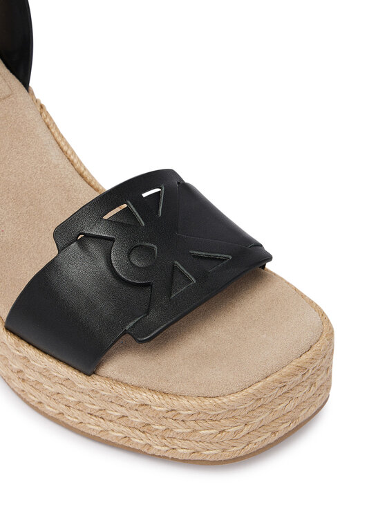 Calvin Klein Calvin Klein Еспадрили Wedge Espad 70 Embl Lth HW0HW02897 Черен