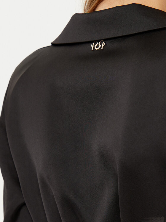 Rinascimento Rinascimento Φόρεμα πουκάμισο CFC0121838003 Μαύρο Regular Fit