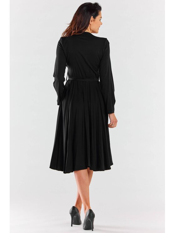 Awama Awama Letné šaty A471 Čierna Basic Fit