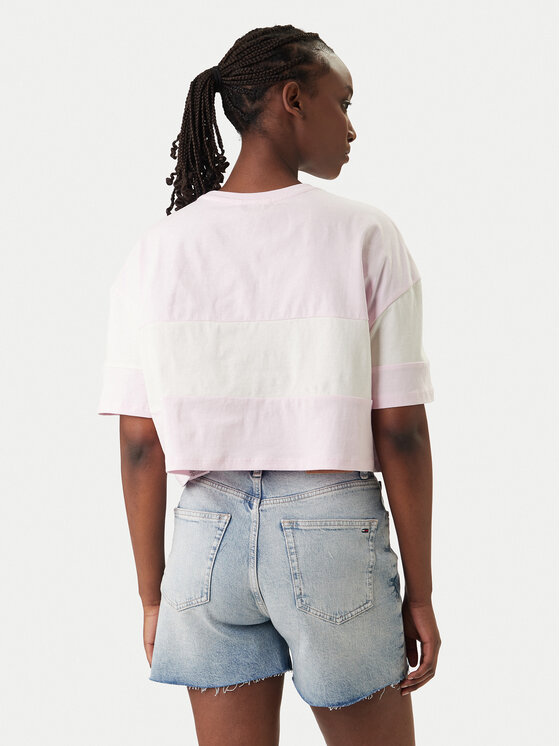 Tommy Jeans Tommy Jeans Tričko Badge Colour-Blocked DW0DW18706 Ružová Oversize