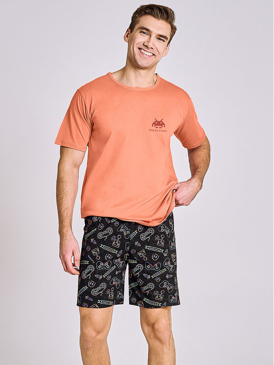 Taro Taro Piżama TA3186-01 Pomarańczowy Basic Fit