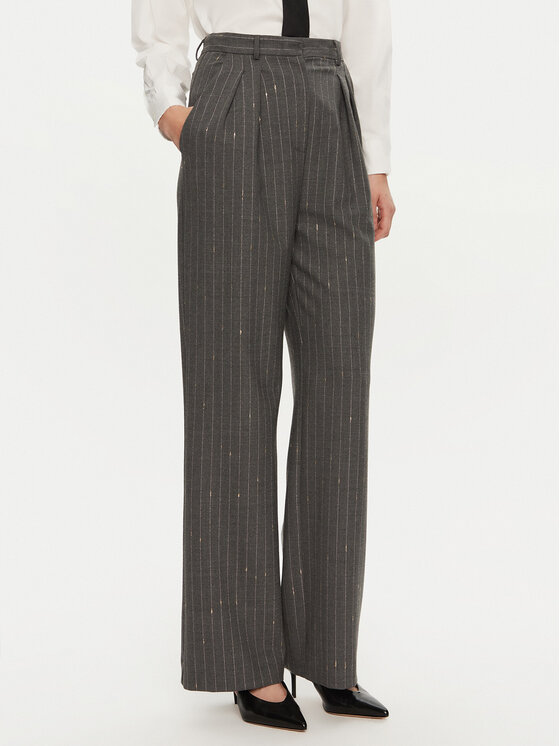 Simona Corsellini Simona Corsellini Kalhoty z materiálu A24CPPA014 Šedá Wide Leg