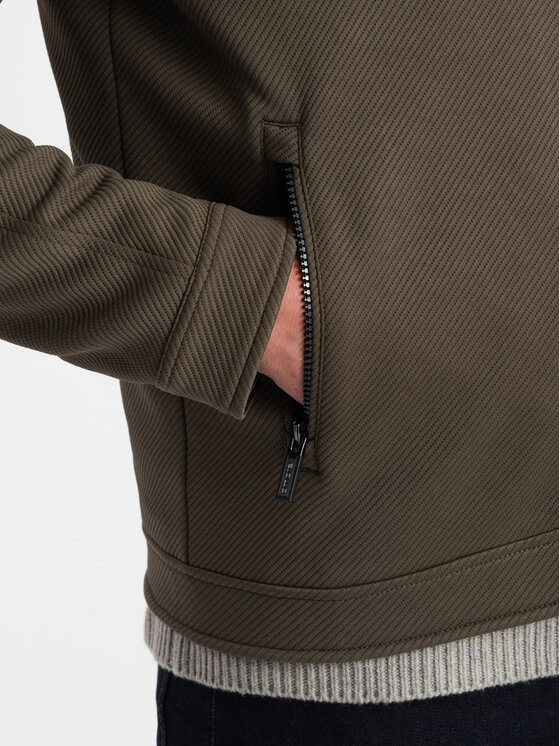 Ombre Ombre Bunda pro přechodné období OM-JANP-0138 Zelená Regular Fit