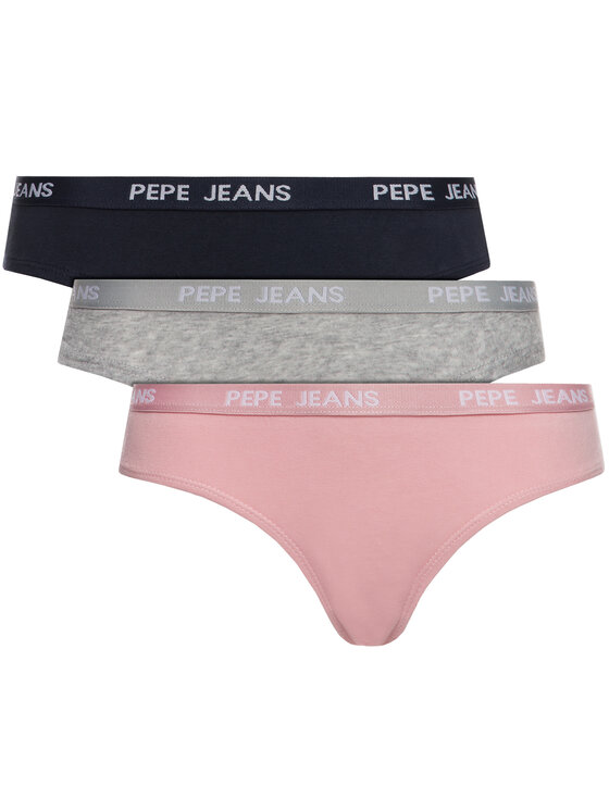 Pepe Jeans Pepe Jeans Set 3 perechi de chiloți de damă clasici Jaia PLU10424 Colorat