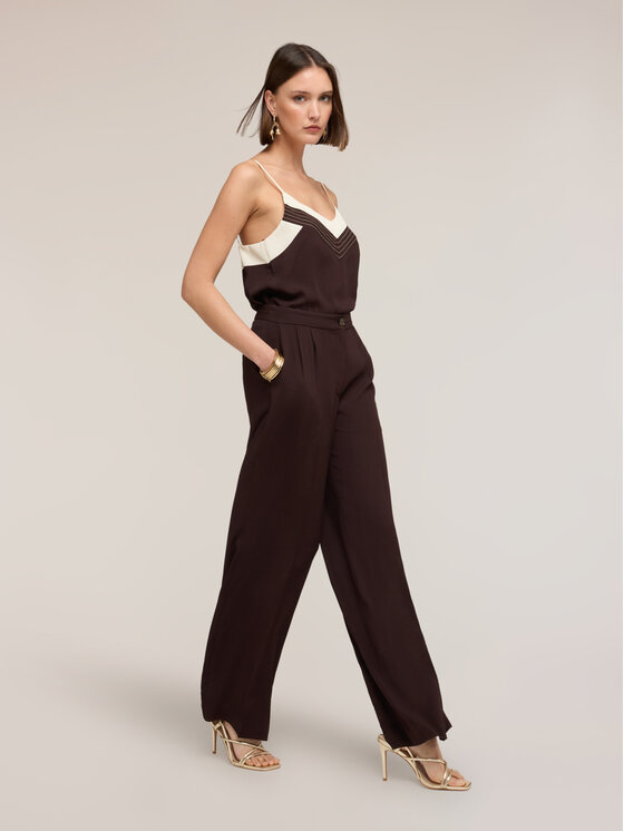 Motivi Motivi Pantaloni di tessuto P00DQ004561N032 Marrone Over Fit