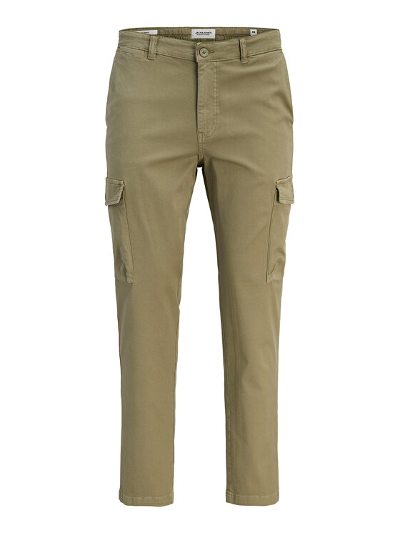 Jack & Jones Jack & Jones Bavlnené nohavice Stace Arthur 12282388 Kaki Regular Fit