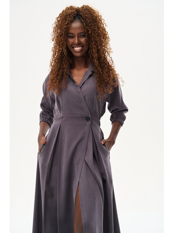 blue shadow blue shadow Sukienka codzienna Venus Szary Regular Fit