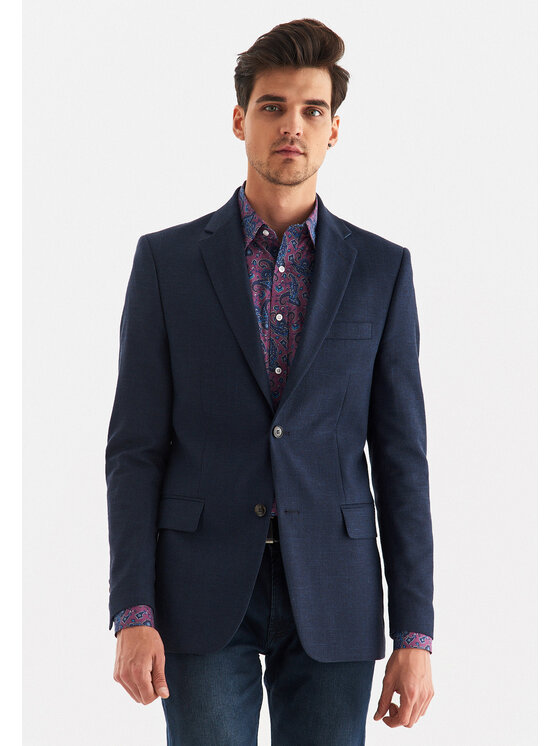 Pako Lorente Pako Lorente Marynarka P22WP-3X-030 Granatowy Slim Fit