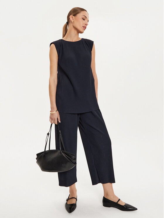 Max Mara Leisure Max Mara Leisure Blúzka Cambusa 24269460 Tmavomodrá Regular Fit