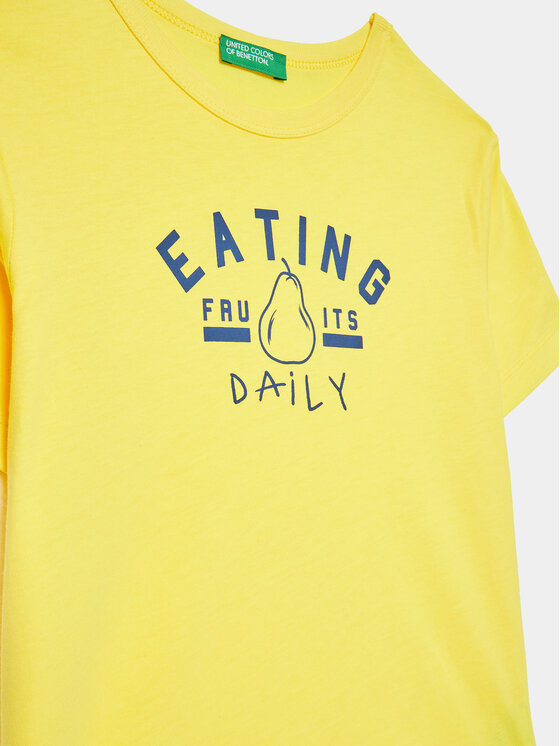 United Colors Of Benetton United Colors Of Benetton T-Shirt 3096G109K Żółty Regular Fit