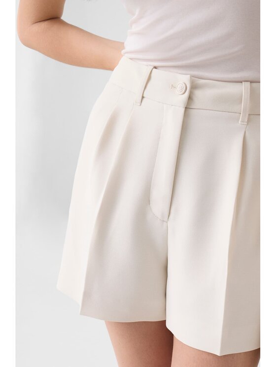 Guess Guess Šortky z materiálu 183631 Krémová Short Fit