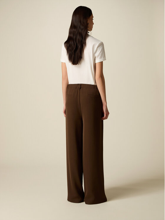 Oltre Oltre Spodnie materiałowe P006J002658N032 Brązowy Baggy Fit
