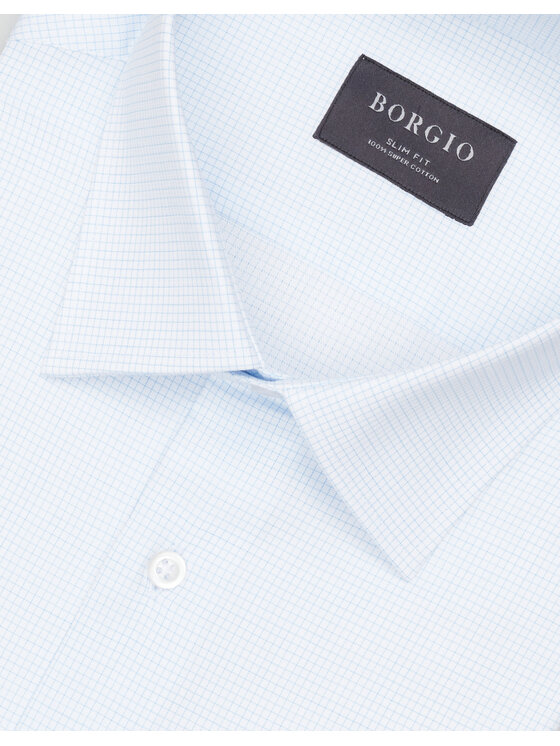Borgio Borgio Koszula matera_00700 Niebieski Slim Fit