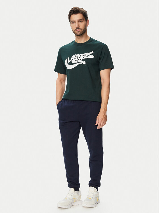 Lacoste Lacoste Футболка TH9990 Темно-зелений Classic Fit