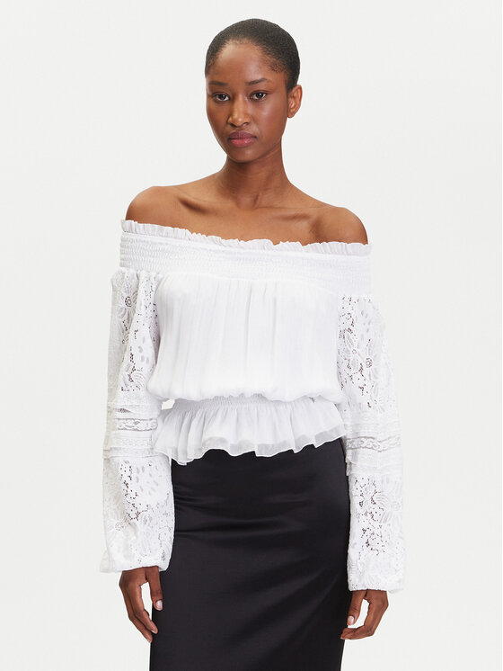 Guess Guess Blusa W5GH0S WE550 Bianco Regular Fit