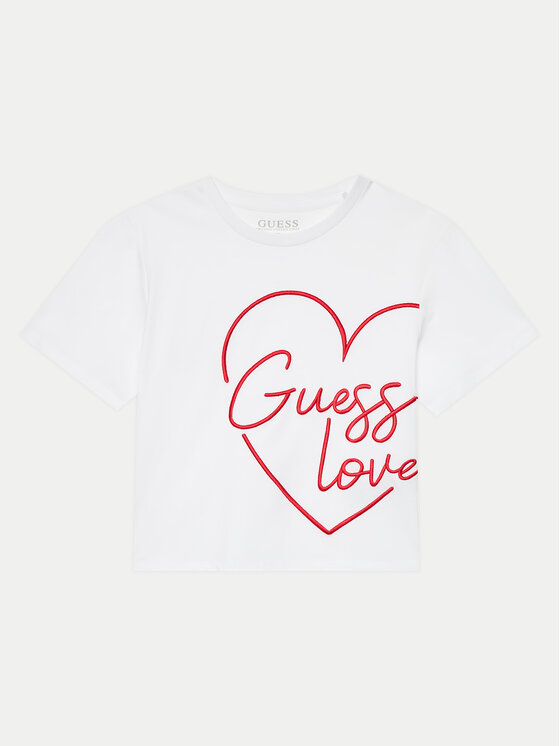 Guess T-krekls J4YI06 K8HM4 Balts Boxy Fit