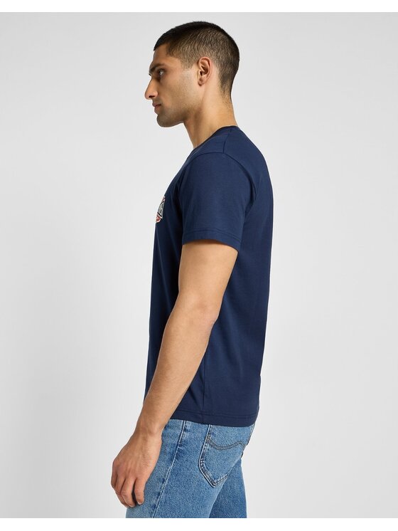 Lee Lee T-Shirt Relaxed Tee Niebieski Relaxed Fit