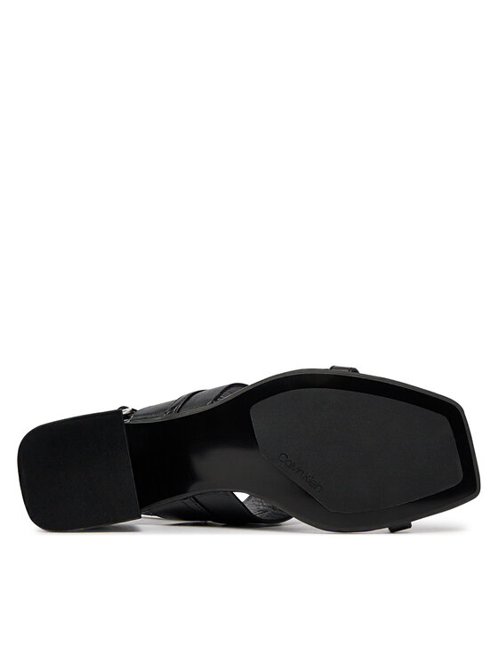 Calvin Klein Calvin Klein Sandały Heel Sandal 45 Met Bar Lth HW0HW02056 Czarny