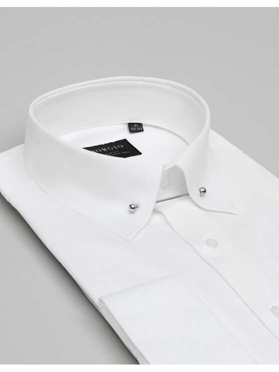Borgio Borgio Koszula pinerolo 00657 Biały Slim Fit