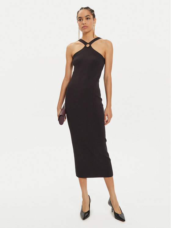Karen by Simonsen Karen by Simonsen Cocktail obleka Ragna 10105075 Črna Slim Fit