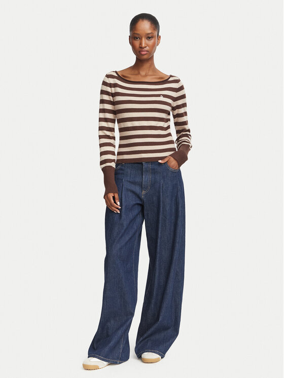 Guess Jeans Guess Jeans Svetr W6BR66 Z1616 Hnědá Slim Fit