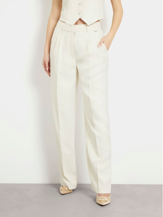 Guess Guess Kalhoty z materiálu 164673 Béžová Slim Fit