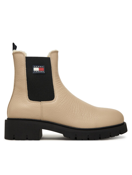 Tommy Jeans Tommy Jeans Kotníková obuv s elastickým prvkem Tjw Chelsea Boot Wl EN0EN02826 Écru