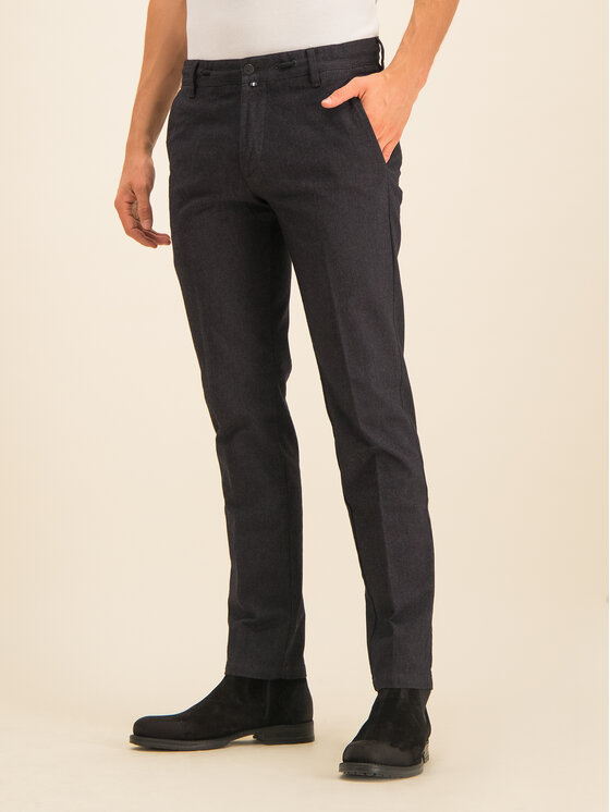 Marc O'Polo Medžiaginės kelnės M29 0144 10118 Juoda Regular Fit • Modivo.lt