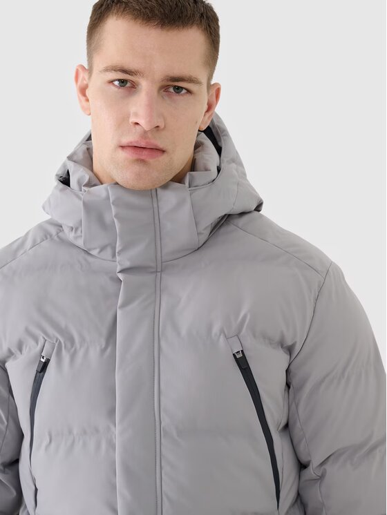 4F 4F Kurtka puchowa 4FWAW24TDJAM512-25S Szary Regular Fit
