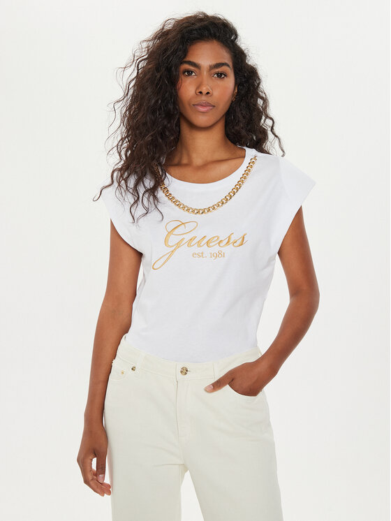 Guess T-krekls W4YI16 I3Z14 Balts Regular Fit