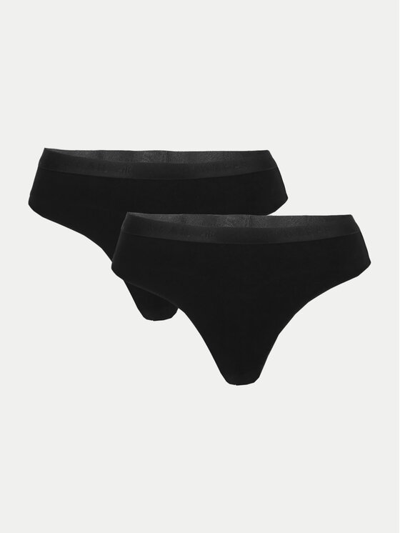 4F 4F 2er-Set Stringtangas 4FWMM00UPTSF026 Schwarz