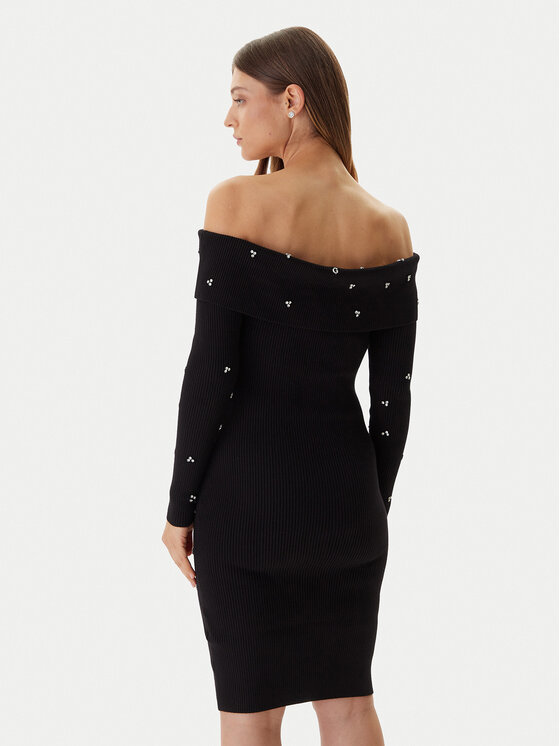 Guess Guess Rochie tricotată W5BK64 Z2YJ2 Negru Slim Fit