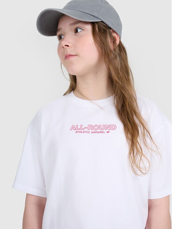 4F 4F T-Shirt 4FJWAW25TTSHF2387-10S Biały Oversize