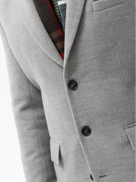 Ombre Ombre Płaszcz C432 Szary Regular Fit