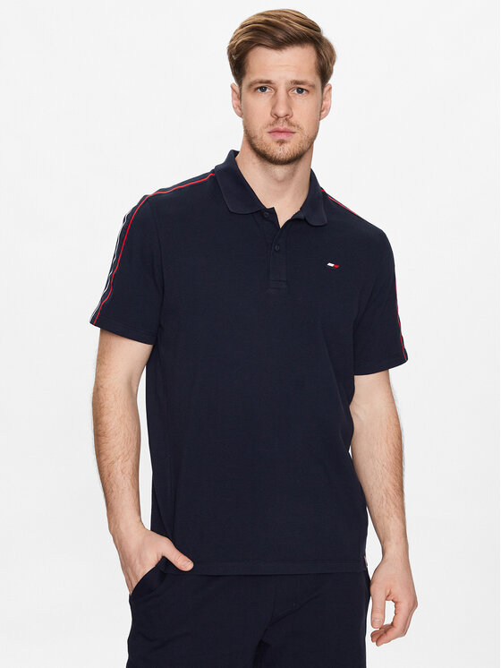 Tommy Hilfiger Polo Textured Tape MW0MW30713 Tumši zils Slim Fit