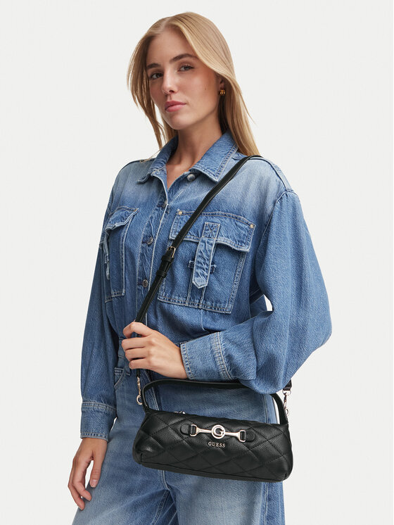 Guess Дамска чанта Frances Mini HWQG22 41720 Черен