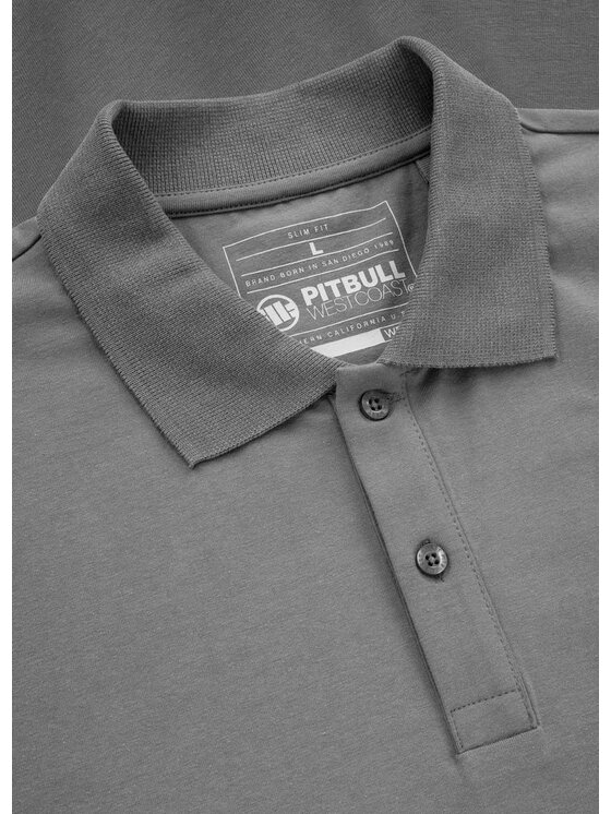 PITBULL PITBULL Polo SMALL LOGO Szary Regular Fit