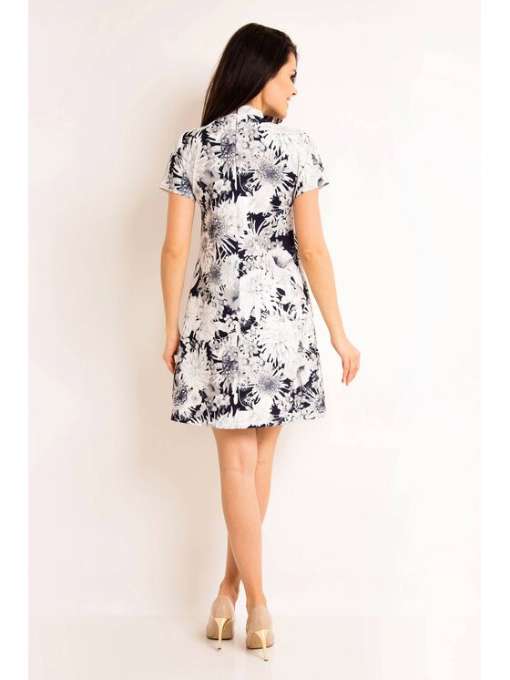 Awama Awama Sukienka letnia A171 Granatowy Basic Fit