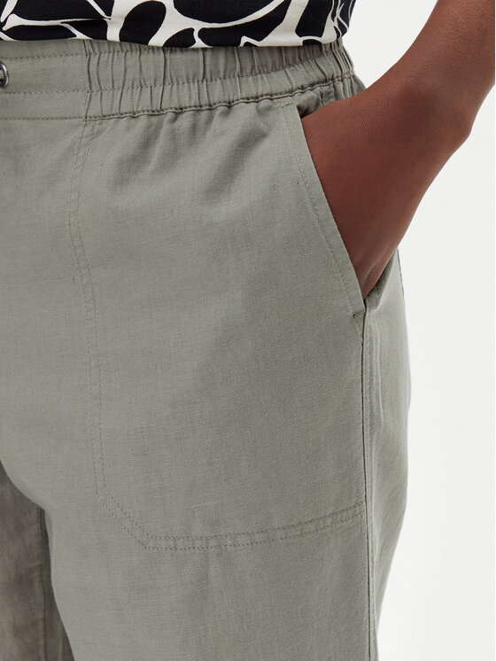 Olsen Olsen Kalhoty z materiálu 14002404 Zelená Straight Fit