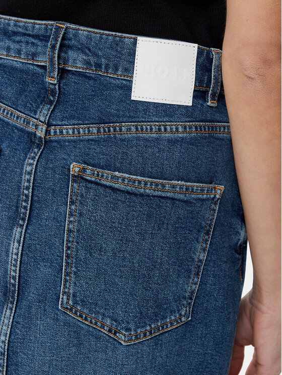 BOSS BOSS Džínsová sukňa midi 50512588 Modrá Slim Fit