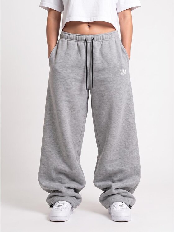 Jigga Wear Jigga Wear Spodnie dresowe Szerokie 133095 Szary Regular Fit
