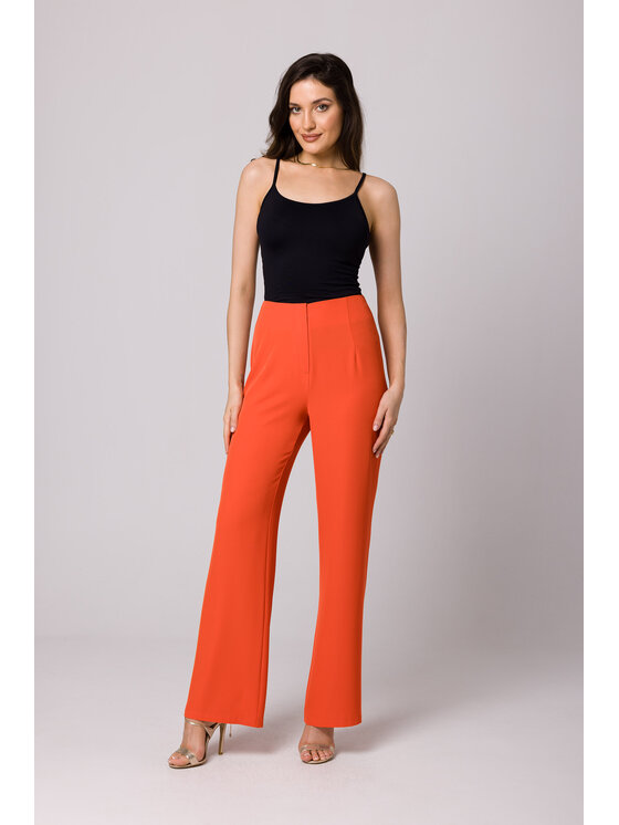 Makover Makover Pantaloni da donna K162 Arancione Regular Fit