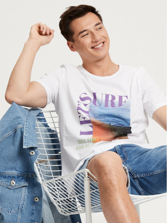 Cross Jeans Cross Jeans T-Shirt 15914-008 Biały Regular Fit