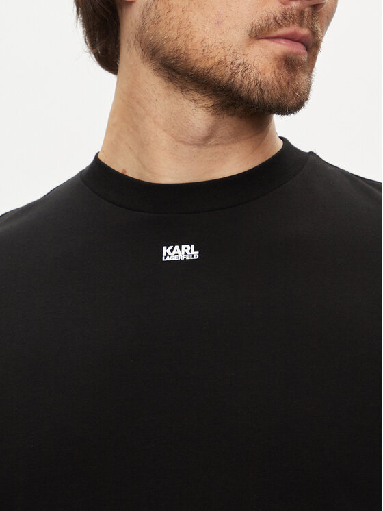 KARL LAGERFELD KARL LAGERFELD Marškinėliai 755034 542221 Juoda Regular Fit