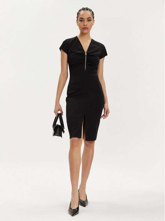 Rinascimento Rinascimento Koktel haljina CFC0117728003 Crna Slim Fit