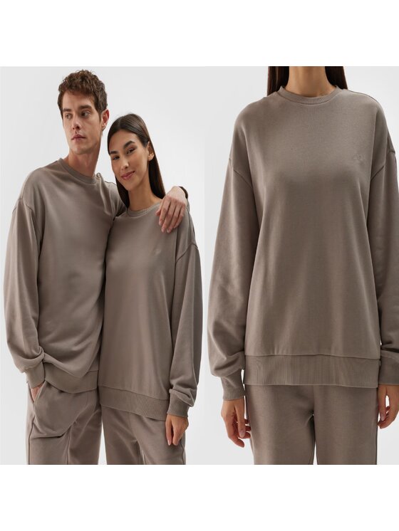 4F 4F Bluza 4FWAW24TSWSU1313 Brązowy Regular Fit