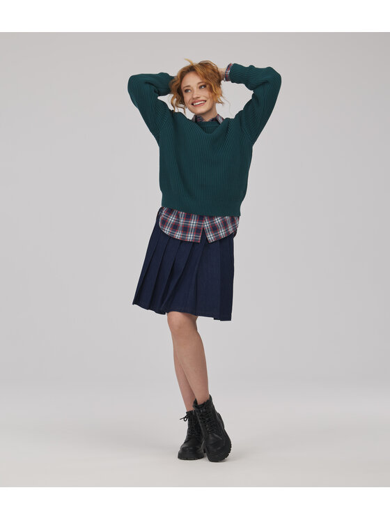 Lee Cooper Lee Cooper Sweter YANA Zielony ciemny Regular Fit