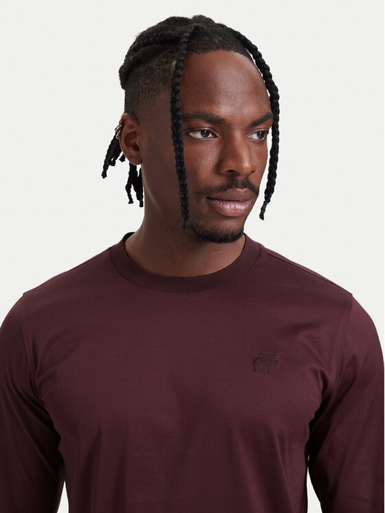 KARL LAGERFELD KARL LAGERFELD Longsleeve 755002 564200 Bordowy Regular Fit