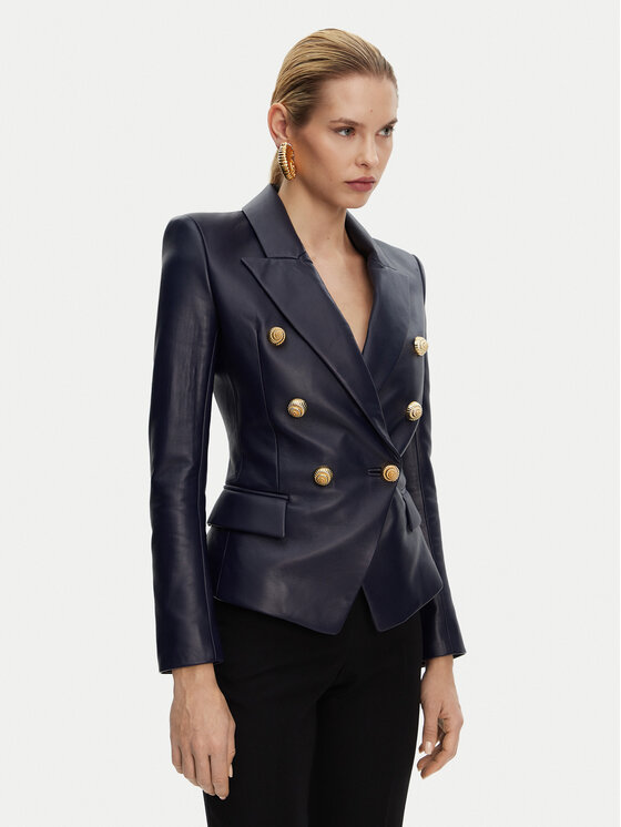 Balmain Balmain Marynarka DF0SG185LC62 Granatowy Regular Fit