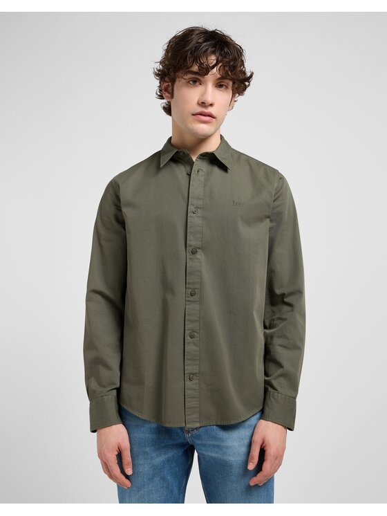 Lee Lee Camicia Patch Shirt Verde Regular Fit